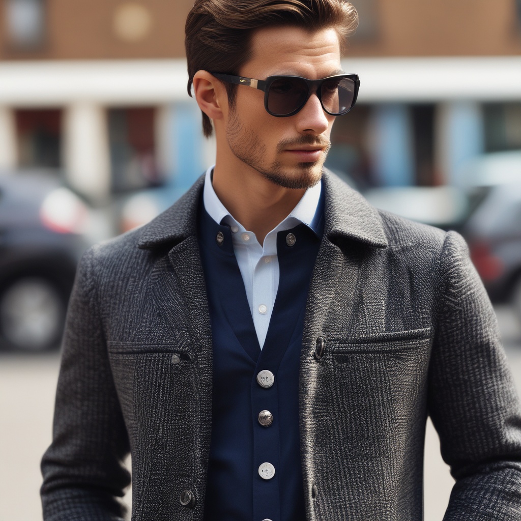 Button for trending men's fashion